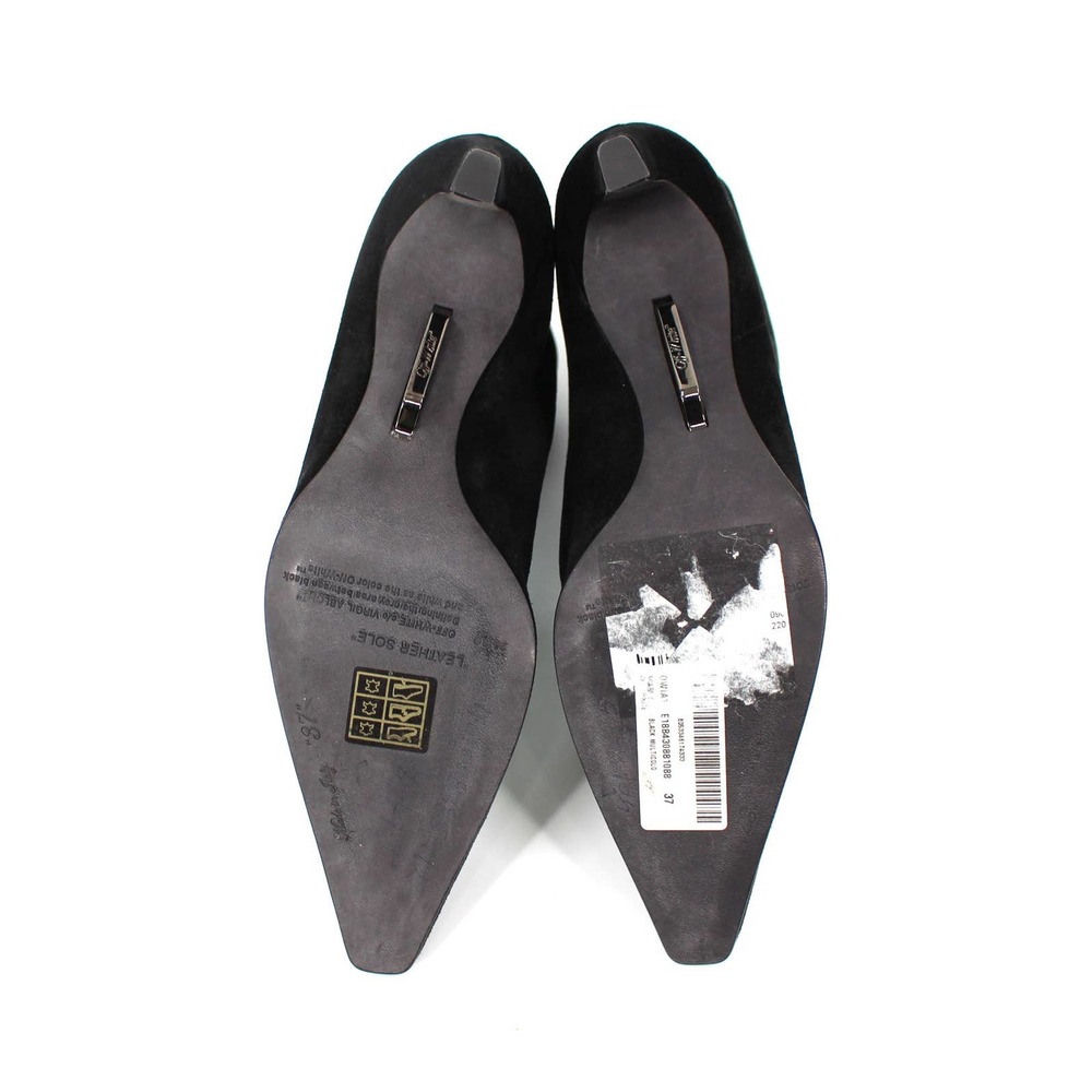 Off-White Virgil Abloh Black Suede For Walking Heeled Ankle Bootie 37 NEW Heels - Picture 6 of 8